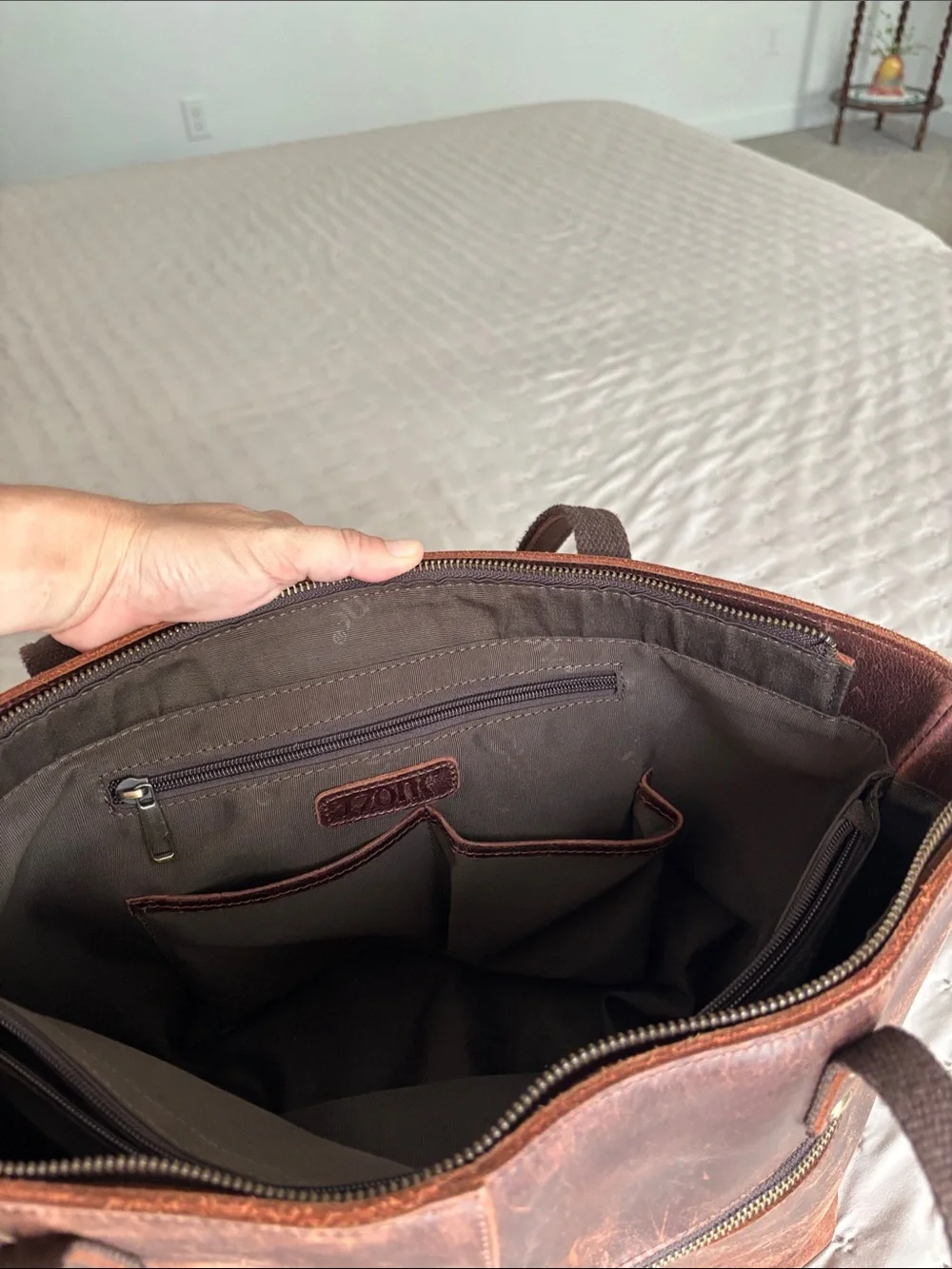 Classic Brown Leather Tote Bag